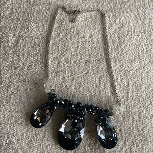 SWAROVSKI statement necklace w/black crystals 17”